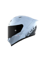 KYT Striker AF37 Rep Livery Sea Blue, a premium motorcycle helmet featuring a striking sea blue design, advanced safety features, and superior aerodynamics for top-notch protection and style on the road