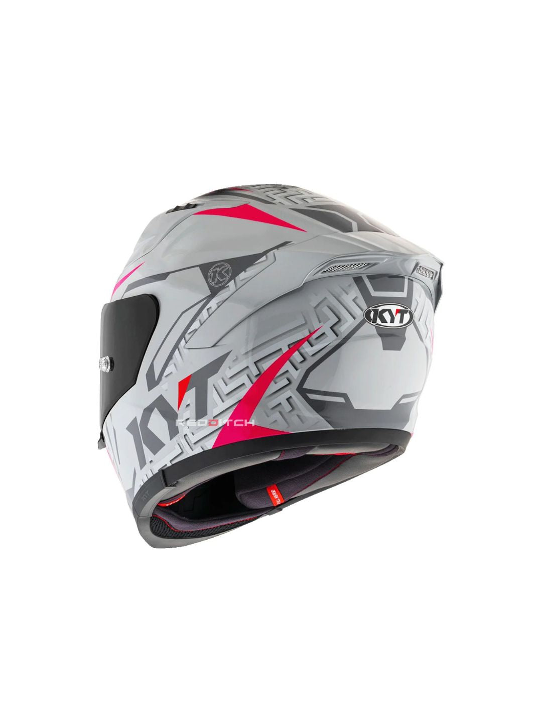 KYT Striker #02 Asphalt Grey/Fuxia, a high-performance motorcycle helmet featuring a bold asphalt grey and fuxia color combination, designed for optimal safety, comfort, and style for road and racing enthusiasts.