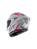 KYT Striker #02 Asphalt Grey/Fuxia, a high-performance motorcycle helmet featuring a bold asphalt grey and fuxia color combination, designed for optimal safety, comfort, and style for road and racing enthusiasts.