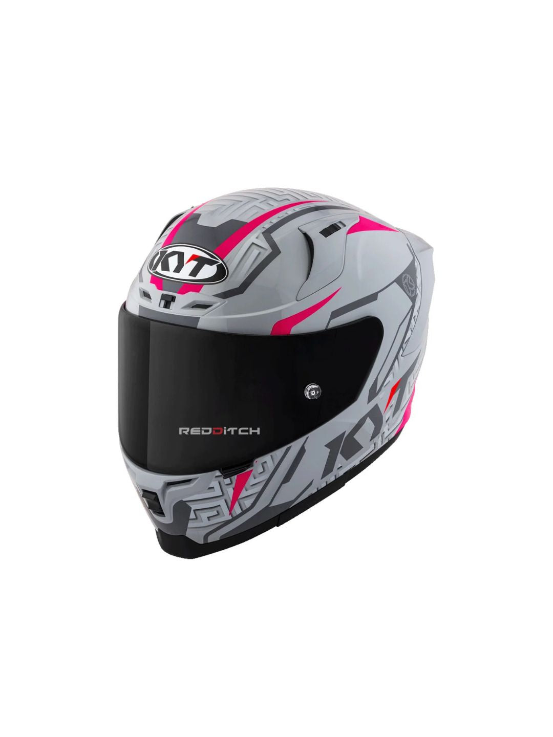 KYT Striker #02 Asphalt Grey/Fuxia, a high-performance motorcycle helmet featuring a bold asphalt grey and fuxia color combination, designed for optimal safety, comfort, and style for road and racing enthusiasts.