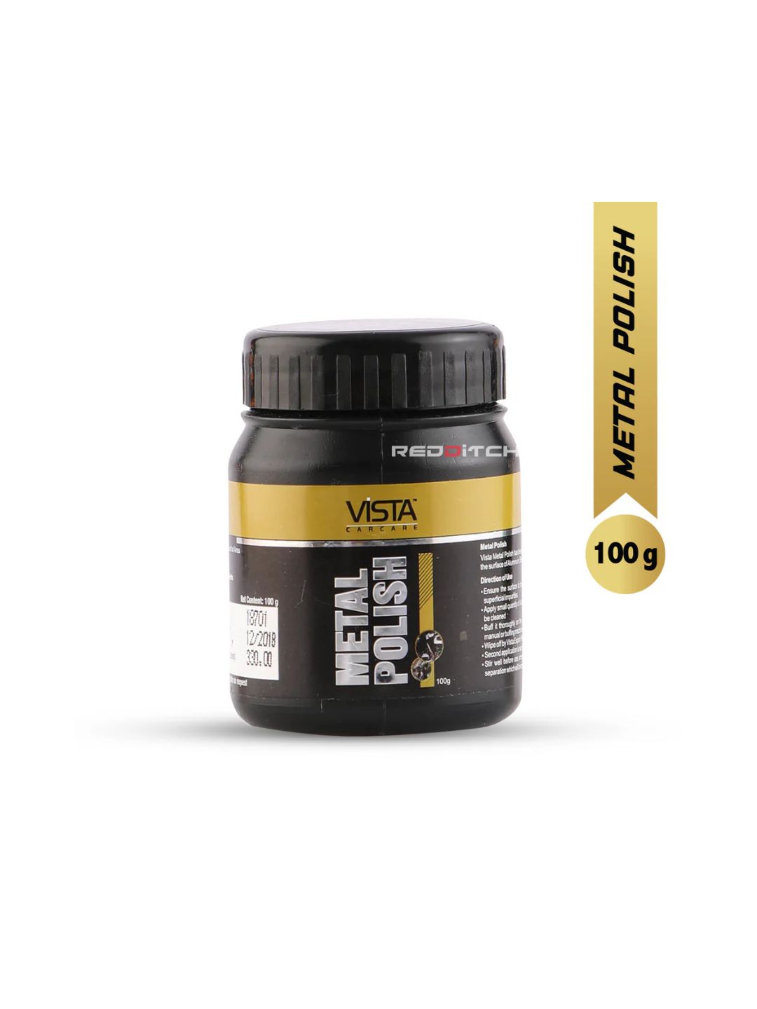 Vista Metal Polish (100g) is a premium solution for restoring the shine of metal surfaces. It effectively removes tarnish, rust, and oxidation, leaving a brilliant, long-lasting finish. Suitable for a variety of metals, it's perfect for maintaining the gleam of your bike's chrome and metal parts.
