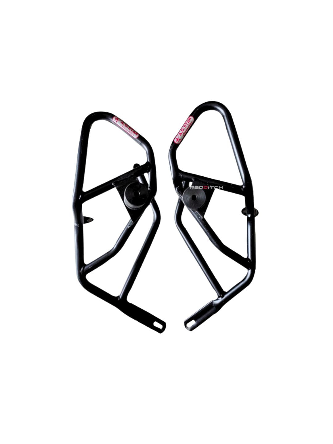 The **NS 200 Crash Guard with Slider** offers extra protection to the bike's frame and engine, reducing impact during falls and preventing damage to the bodywork. Ideal for enhanced safety and durability.