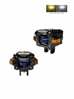 Two LED lights with dual color options on a white background