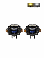 Two LED light modules with dual color options on a white background