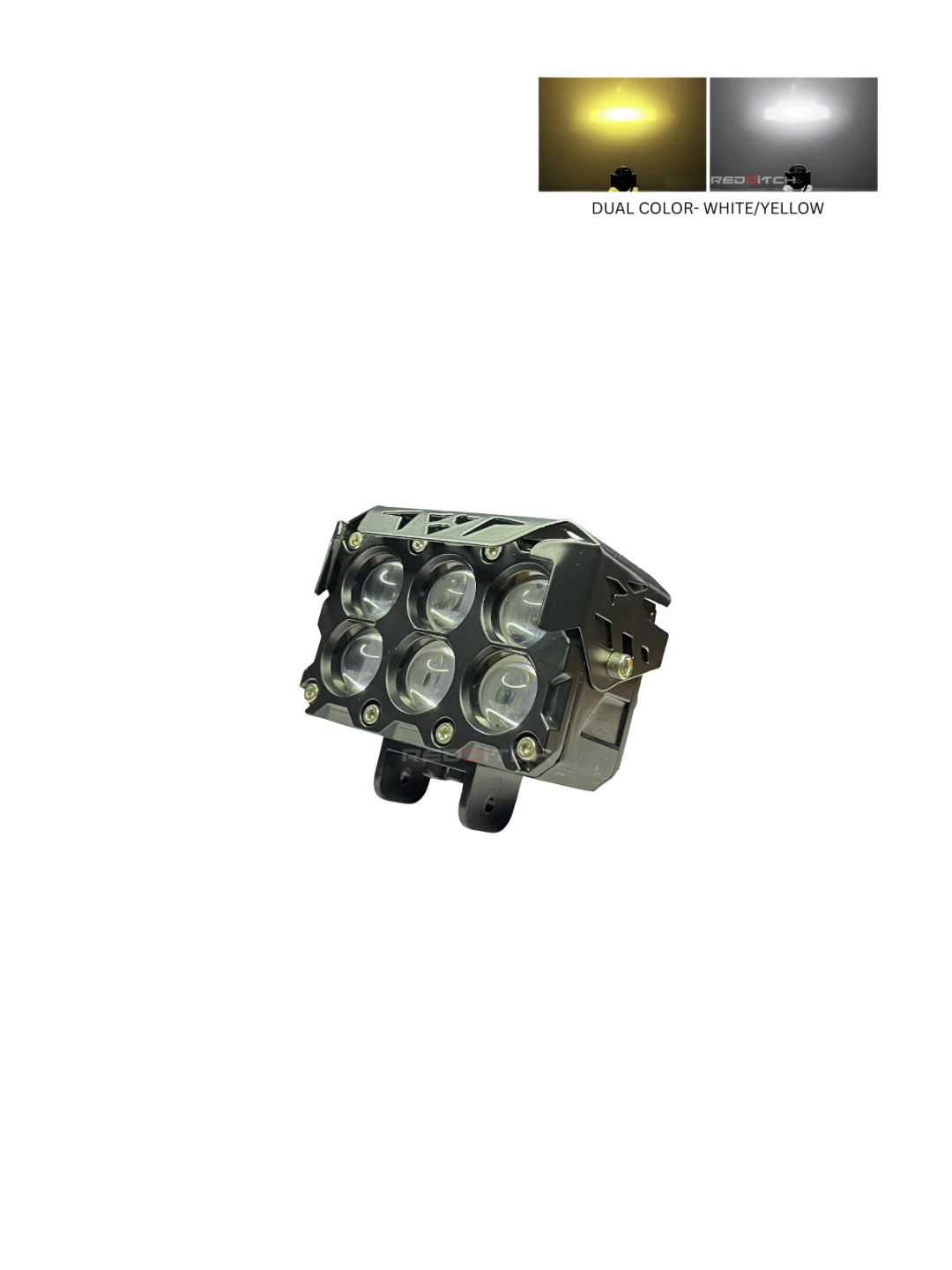 LED light bar with dual color options on a white background