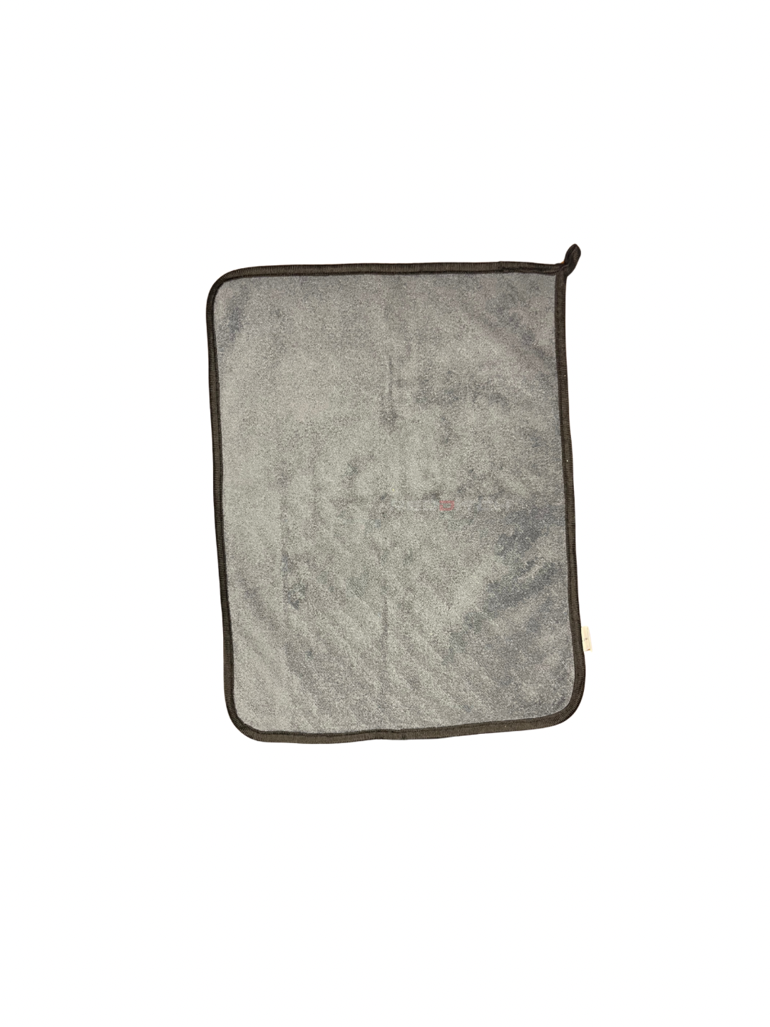 Gray microfiber towel on a white background