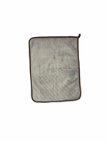 Gray microfiber towel on a white background