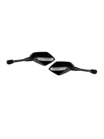 Pair of black motorcycle mirrors on a white background