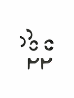 Black geometric shapes on a white background