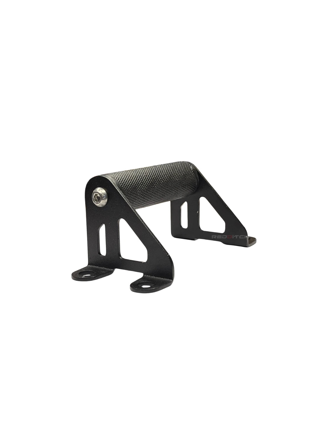 Black metal bracket on a white background