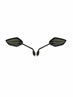 Pair of black motorcycle mirrors on a white background
