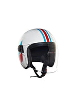 The Royal Enfield Hunter Copter Helmet in White combines safety with a sleek design. Its sturdy build, comfortable fit, and premium finish make it ideal for everyday rides.