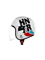 The Royal Enfield Hunter Copter Helmet in White combines safety with a sleek design. Its sturdy build, comfortable fit, and premium finish make it ideal for everyday rides.