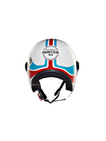 The Royal Enfield Hunter Copter Helmet in White combines safety with a sleek design. Its sturdy build, comfortable fit, and premium finish make it ideal for everyday rides.