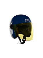The Royal Enfield Hunter Copter Helmet in Lagoon Blue offers a stylish design with a comfortable fit. Its sturdy build ensures safety, while the sleek finish adds a premium touch. Perfect for daily rides.