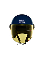 The Royal Enfield Hunter Copter Helmet in Lagoon Blue offers a stylish design with a comfortable fit. Its sturdy build ensures safety, while the sleek finish adds a premium touch. Perfect for daily rides.