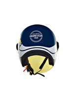 The Royal Enfield Hunter Copter Helmet in Lagoon Blue offers a stylish design with a comfortable fit. Its sturdy build ensures safety, while the sleek finish adds a premium touch. Perfect for daily rides.