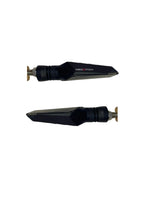 Spear Arrow Indicator 2.0 with dual lighting functionality, illuminating bright yellow for signaling and red for braking, enhancing safety and visibility.