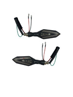 Spear Arrow Indicator 2.0 with dual lighting functionality, illuminating bright yellow for signaling and red for braking, enhancing safety and visibility.