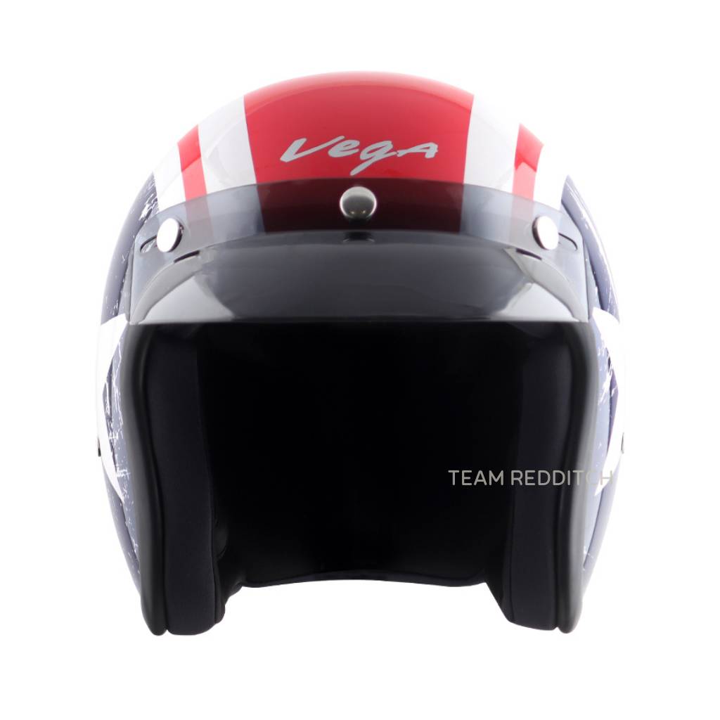 VEGA JET DX CAPTAIN W/VISOR RED METALLIC BLUE