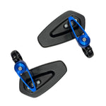 ADJUSTABLE GT MIRROR TRIANGLE BLACK with CNC COLOURED CLAMP