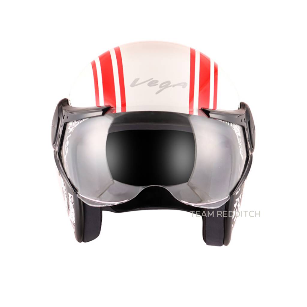 VEGA JET DX OLD SCHOOL W/VISOR WHITE RED