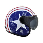 VEGA JET DX CAPTAIN W/VISOR DULL RED METALLIC BLUE