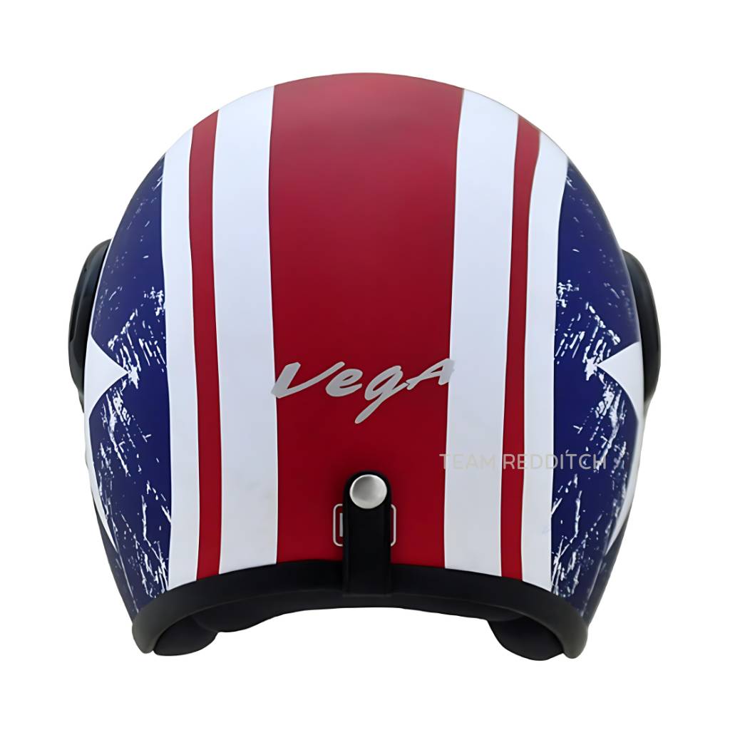 VEGA JET DX CAPTAIN W/VISOR DULL RED METALLIC BLUE