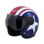 VEGA JET DX CAPTAIN W/VISOR DULL RED METALLIC BLUE