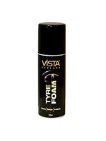 Vista Tyre Foam (125ml), a premium tire cleaner and shine product, designed to clean, protect, and restore the appearance of your motorcycle tires with a glossy, long-lasting finish.