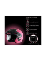 **Vega Cruiser DX W/P Solid Pink** – A stylish open-face helmet with a vibrant pink finish, designed for comfort, safety, and a classic cruiser look.