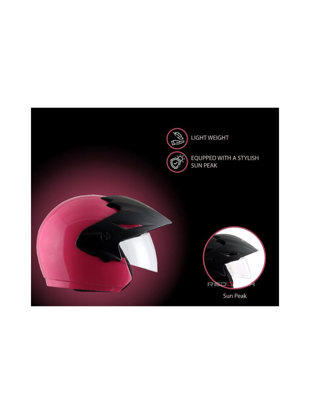 **Vega Cruiser DX W/P Solid Pink** – A stylish open-face helmet with a vibrant pink finish, designed for comfort, safety, and a classic cruiser look.