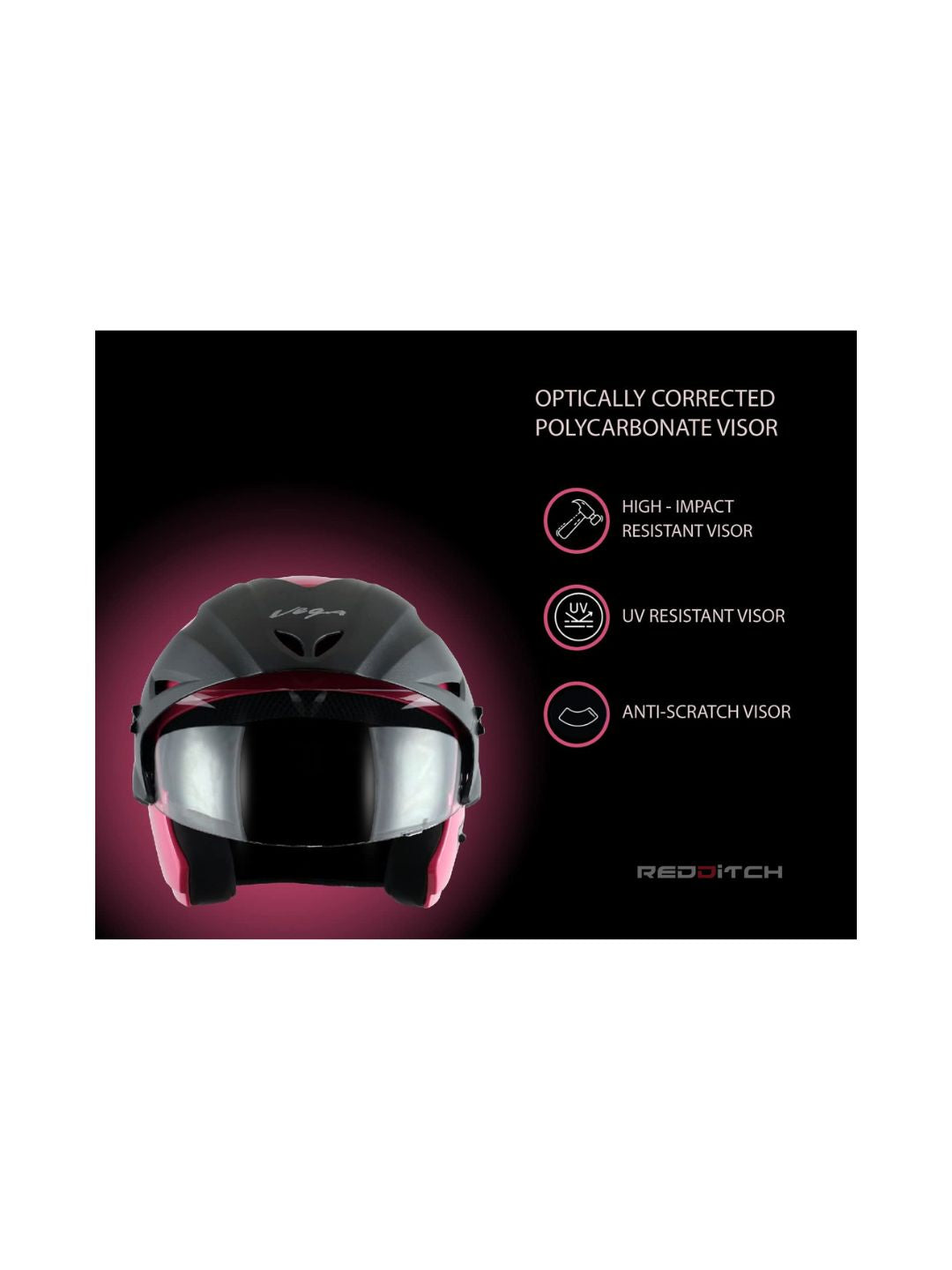 **Vega Cruiser DX W/P Solid Pink** – A stylish open-face helmet with a vibrant pink finish, designed for comfort, safety, and a classic cruiser look.