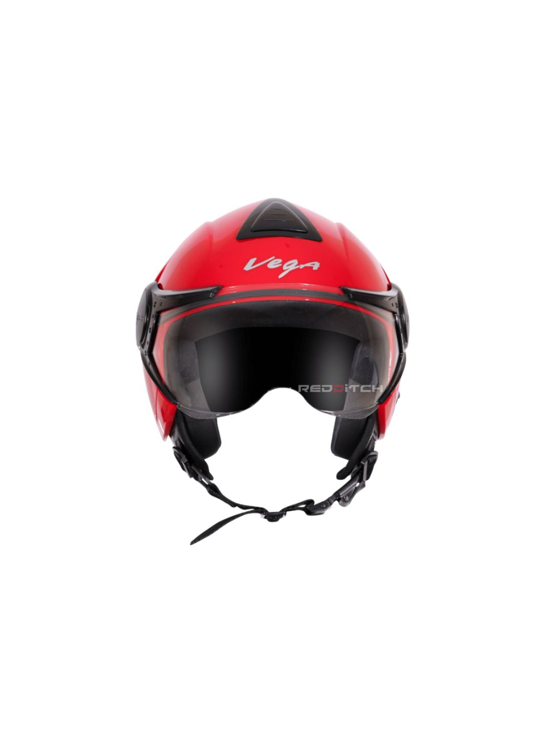 **Vega Verve DX Helmet Red** – A stylish open-face helmet in bold red, designed for comfort and safety, perfect for city rides.