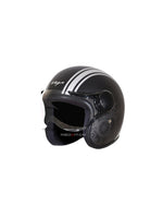 **Vega Jet DX Old School W/Visor Dull Black Silver** – A classic open-face helmet with a vintage touch. Designed with a durable high-impact shell, it offers a stylish dull black and silver finish, a wide visor for clear vision, and a comfortable fit for everyday riding.