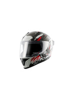 **Vega Bolt DX Bunny White Red** – A sporty full-face helmet with a striking white and red design. It features a high-impact shell, aerodynamic shape, and a secure fit for enhanced safety and comfort.