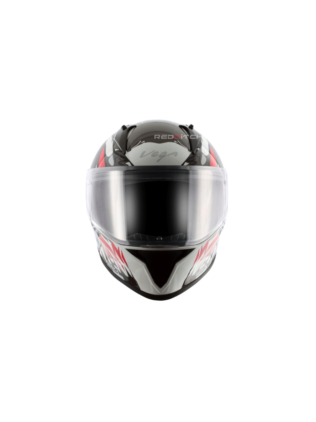 **Vega Bolt DX Bunny White Red** – A sporty full-face helmet with a striking white and red design. It features a high-impact shell, aerodynamic shape, and a secure fit for enhanced safety and comfort.