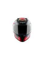 **Vega Bolt DX Superhero Black Red** – A sleek and durable full-face helmet with a bold black and red superhero theme. Designed for safety, comfort, and superior ventilation.