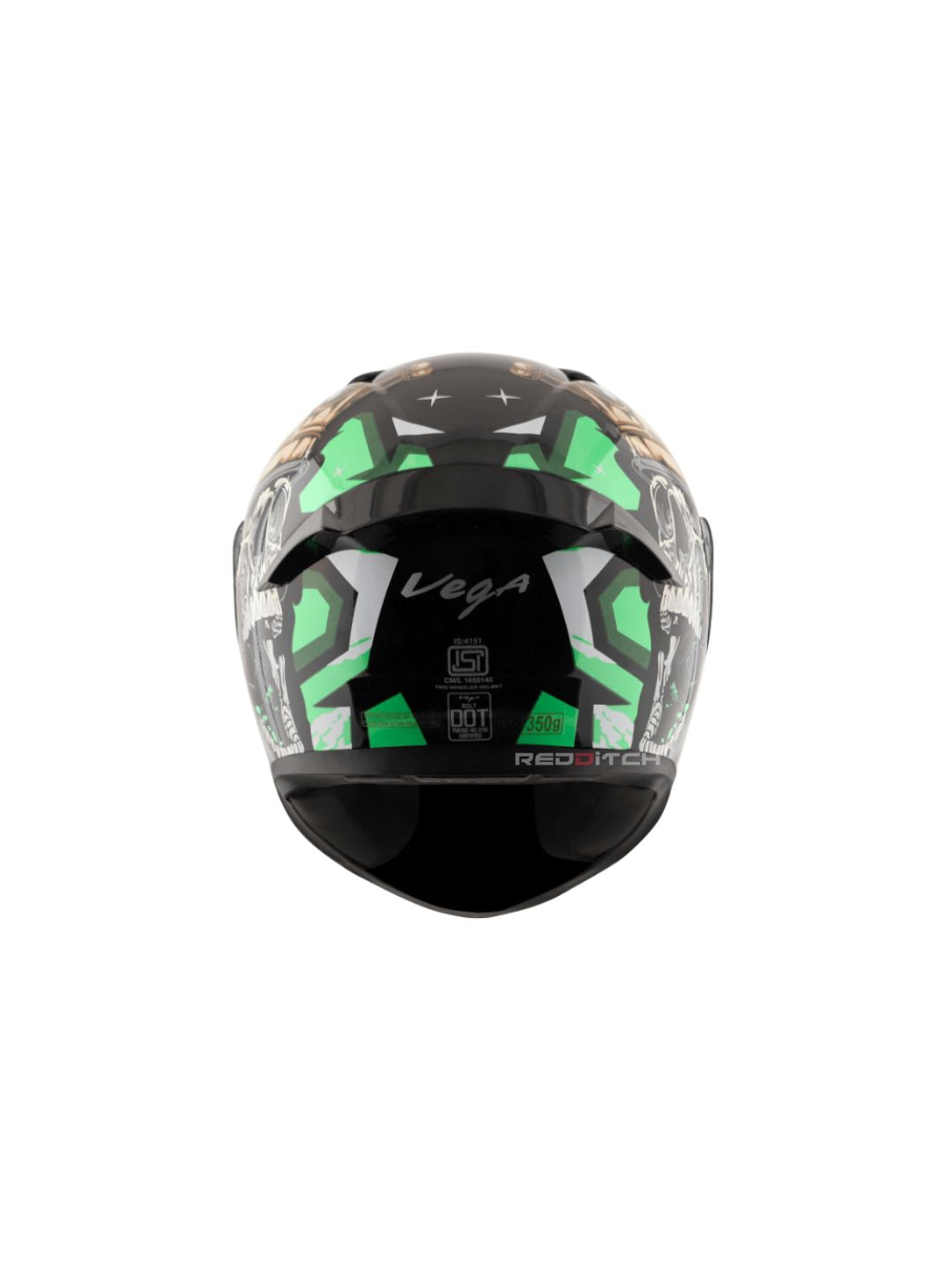 **Vega Bolt DX Crown Men Black Neon Green** – A stylish and sturdy full-face helmet with a striking black and neon green design. Ensures safety, comfort, and excellent ventilation for every ride.