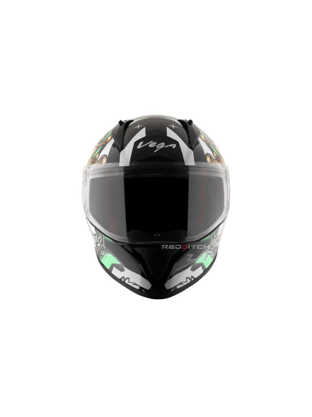 **Vega Bolt DX Crown Men Black Neon Green** – A stylish and sturdy full-face helmet with a striking black and neon green design. Ensures safety, comfort, and excellent ventilation for every ride.