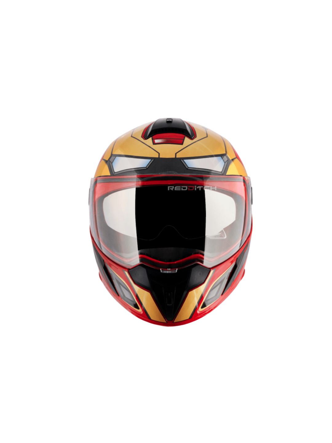 The Vega Ryker DX DV Marvel Iron Man helmet brings superhero flair to your rides. Featuring a dynamic Iron Man design, it offers double-visor functionality, superior ventilation, and a durable build for safety and style. A must-have for Marvel fans on the move!