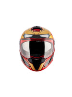 The Vega Ryker DX DV Marvel Iron Man helmet brings superhero flair to your rides. Featuring a dynamic Iron Man design, it offers double-visor functionality, superior ventilation, and a durable build for safety and style. A must-have for Marvel fans on the move!