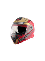 The Vega Ryker DX DV Marvel Iron Man helmet brings superhero flair to your rides. Featuring a dynamic Iron Man design, it offers double-visor functionality, superior ventilation, and a durable build for safety and style. A must-have for Marvel fans on the move!