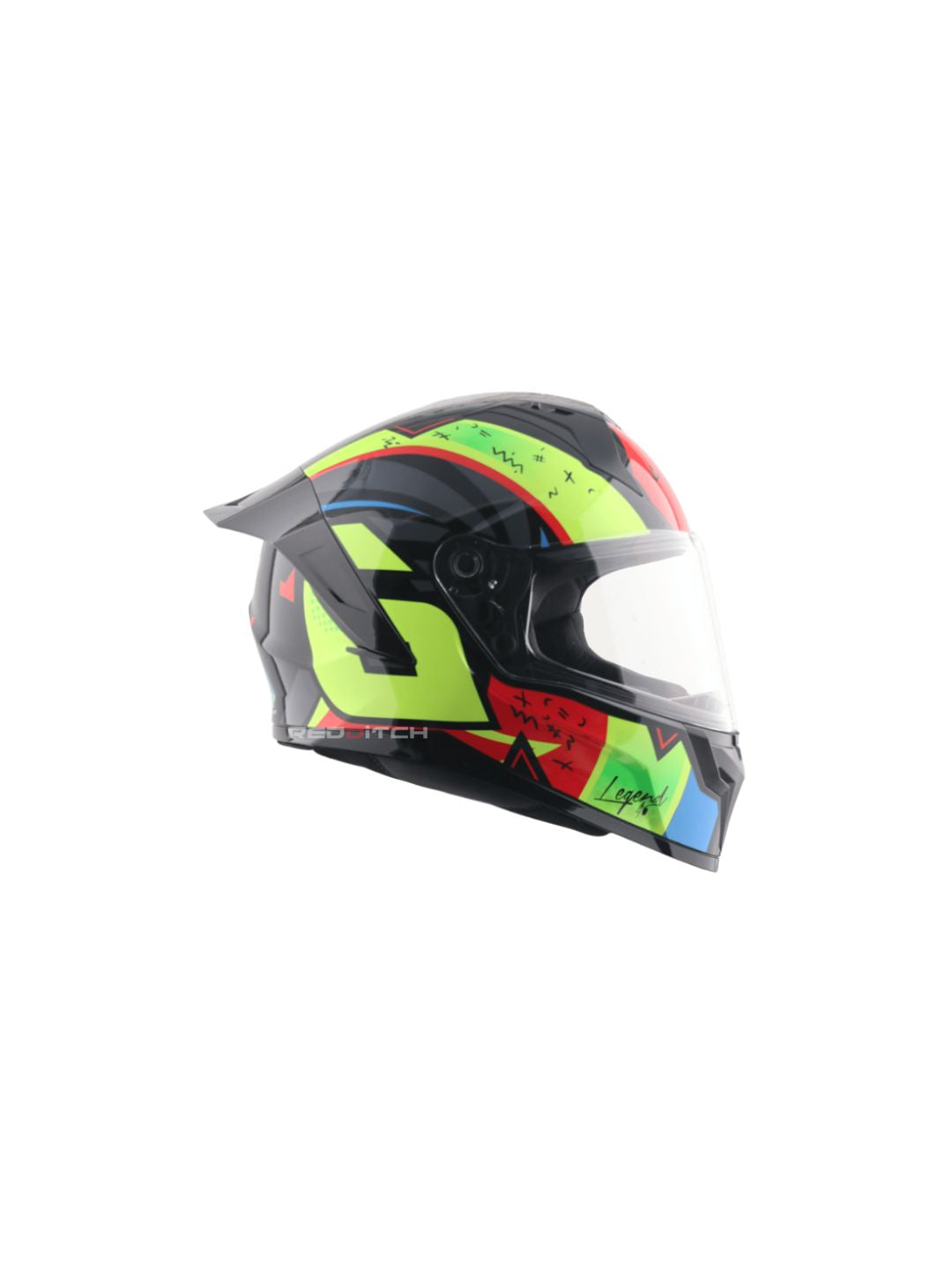 Vega Sonic DX Legend Black Neon Yellow Helmet offers a bold design with superior comfort and protection for riders.