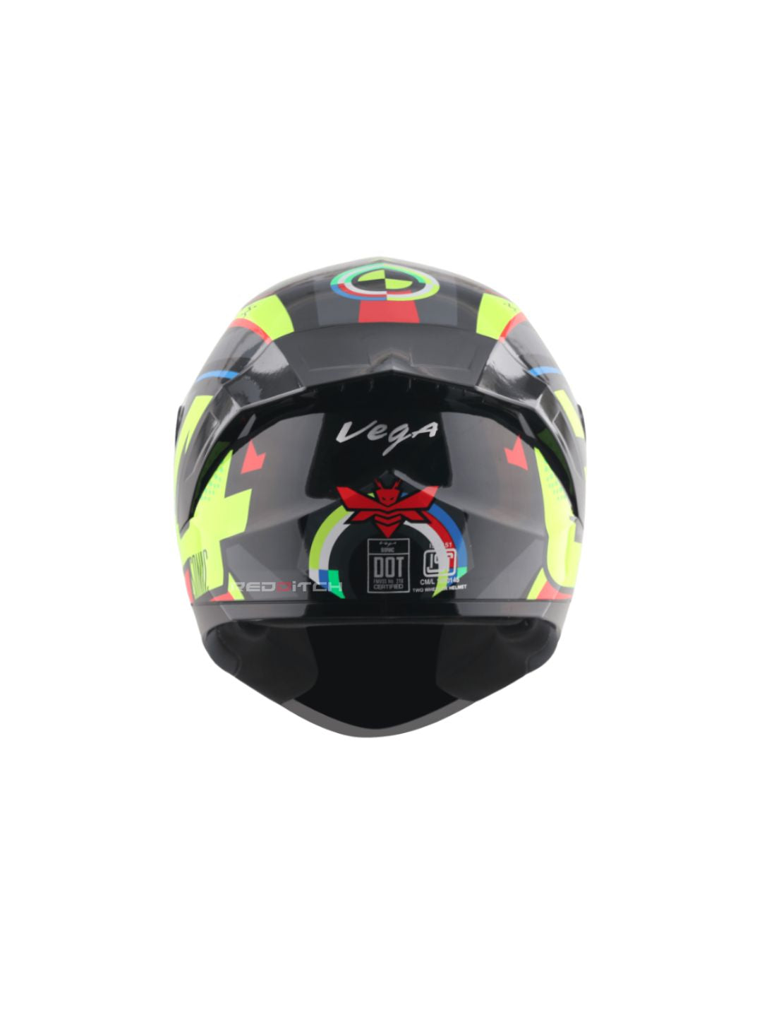 Vega Sonic DX Legend Black Neon Yellow Helmet offers a bold design with superior comfort and protection for riders.