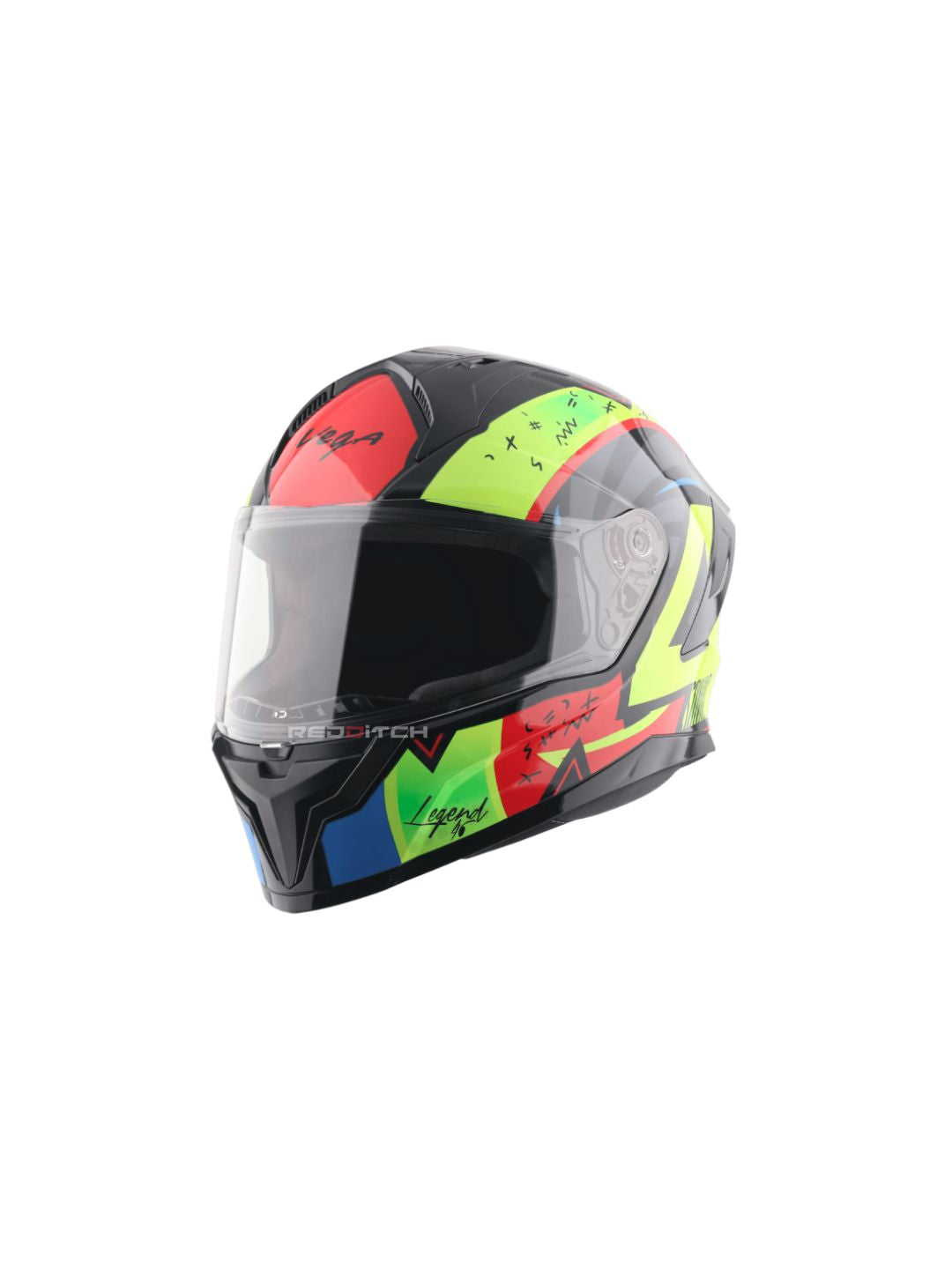 Vega Sonic DX Legend Black Neon Yellow Helmet offers a bold design with superior comfort and protection for riders.