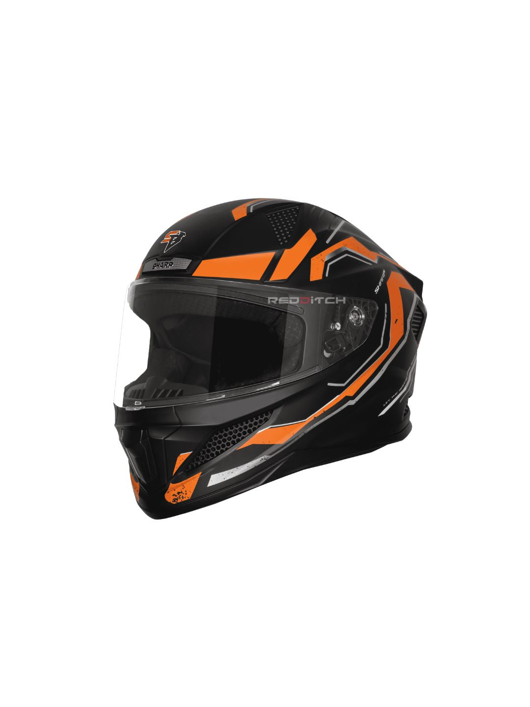 Steelbird SBH 25 Sharp Spirit Glossy Black/Orange Helmet combines safety with a sleek design, offering comfort and durability for riders.