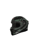 Steelbird SBH 25 Sharp Spirit Glossy Black/Green Helmet combines safety with a sleek design, offering comfort and durability for riders.
