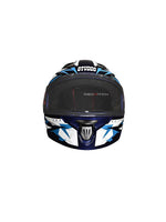 The Studds Raider Super D1 Blue N6 White helmet offers a stylish design with superior protection, ensuring safety and comfort for riders.