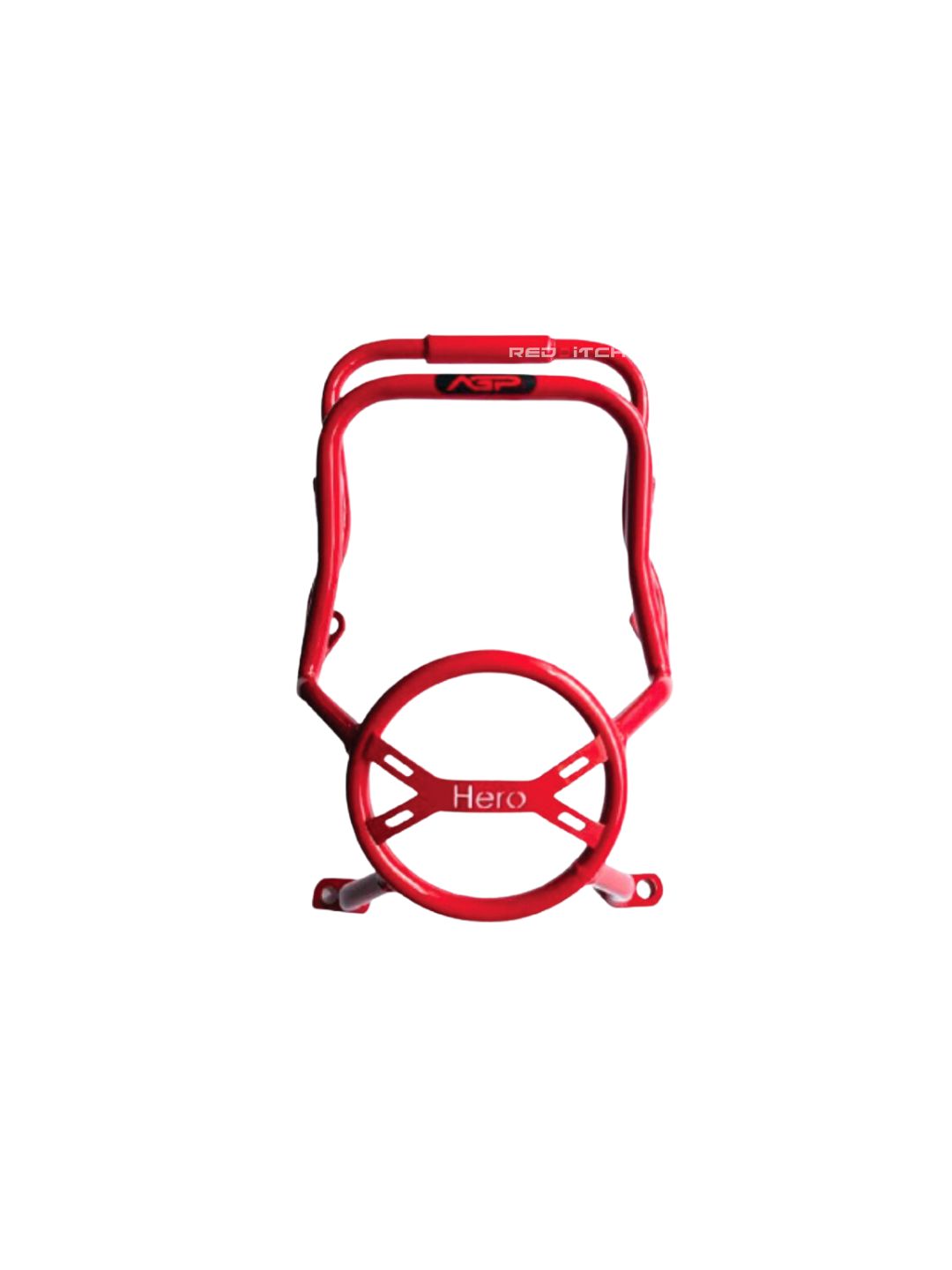 The XPulse Rally Headlight Grill with GPS Mount (Red) offers headlight protection and a secure GPS mount, featuring a sleek dual-tone design for rally and adventure riders.